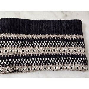 Banana Republic Women's Scarf One Size Black Knit Faux Style Faux Fur Scarf